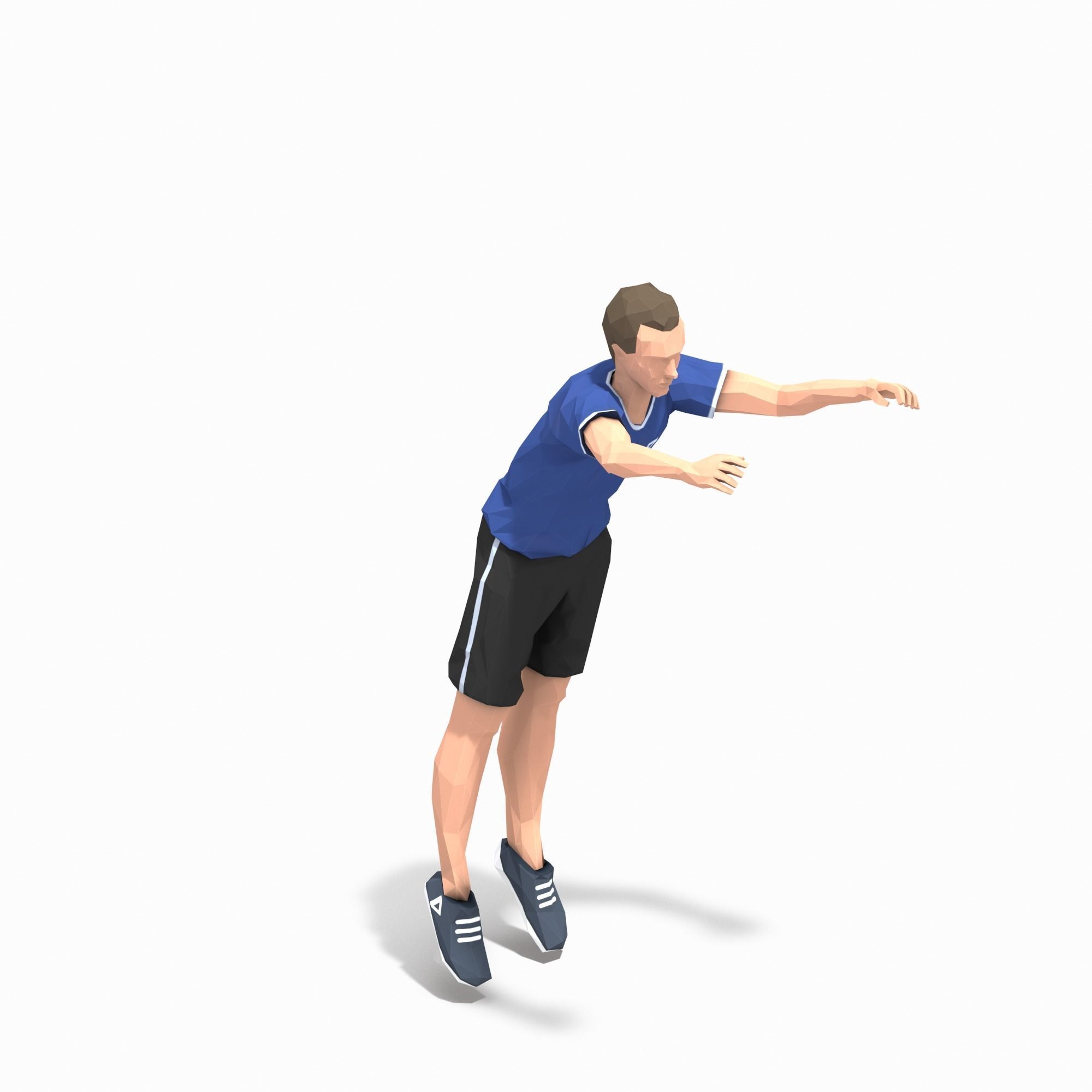 side jump Exercise Man Animation Low-poly 3D model_5