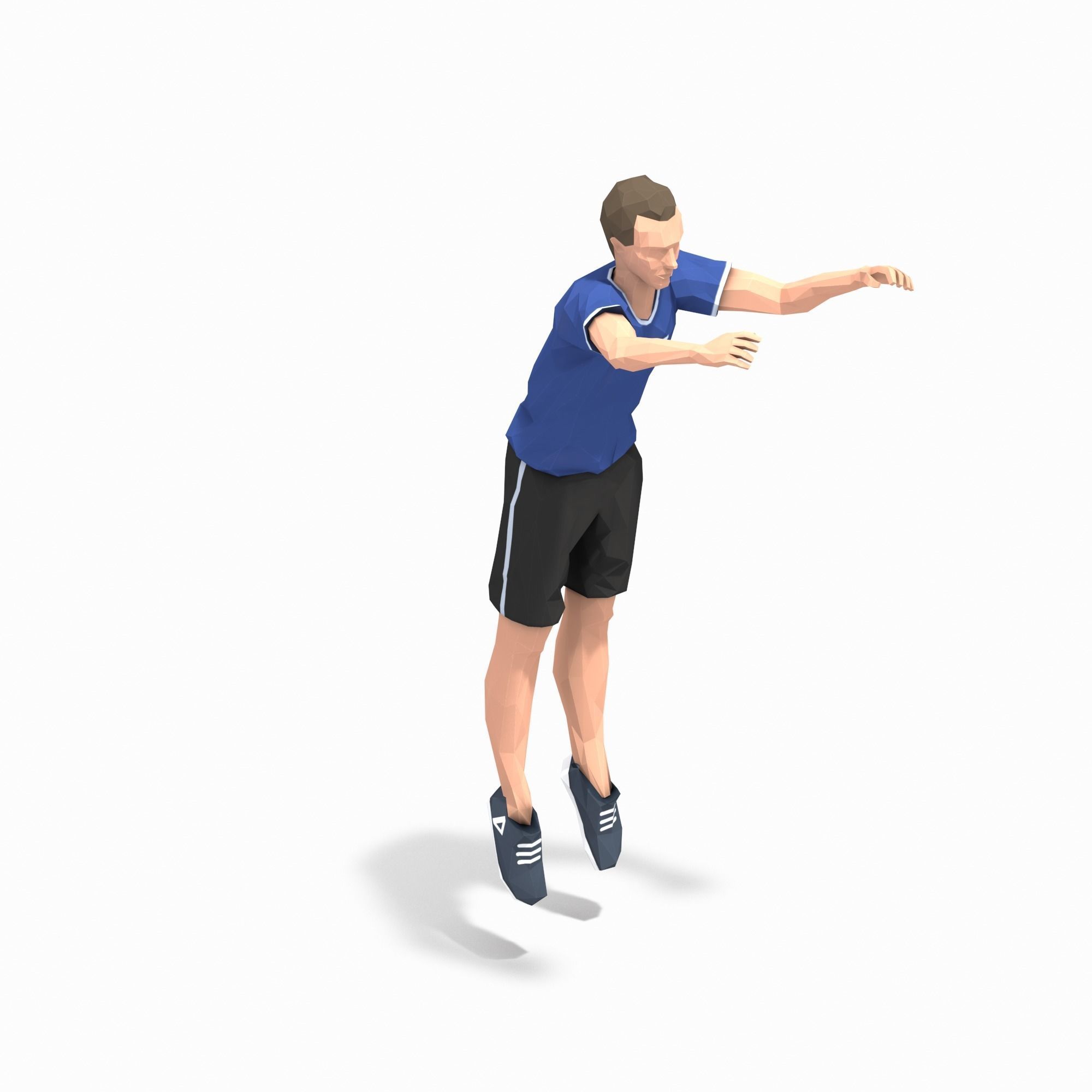 side jump Exercise Man Animation Low-poly 3D model_3