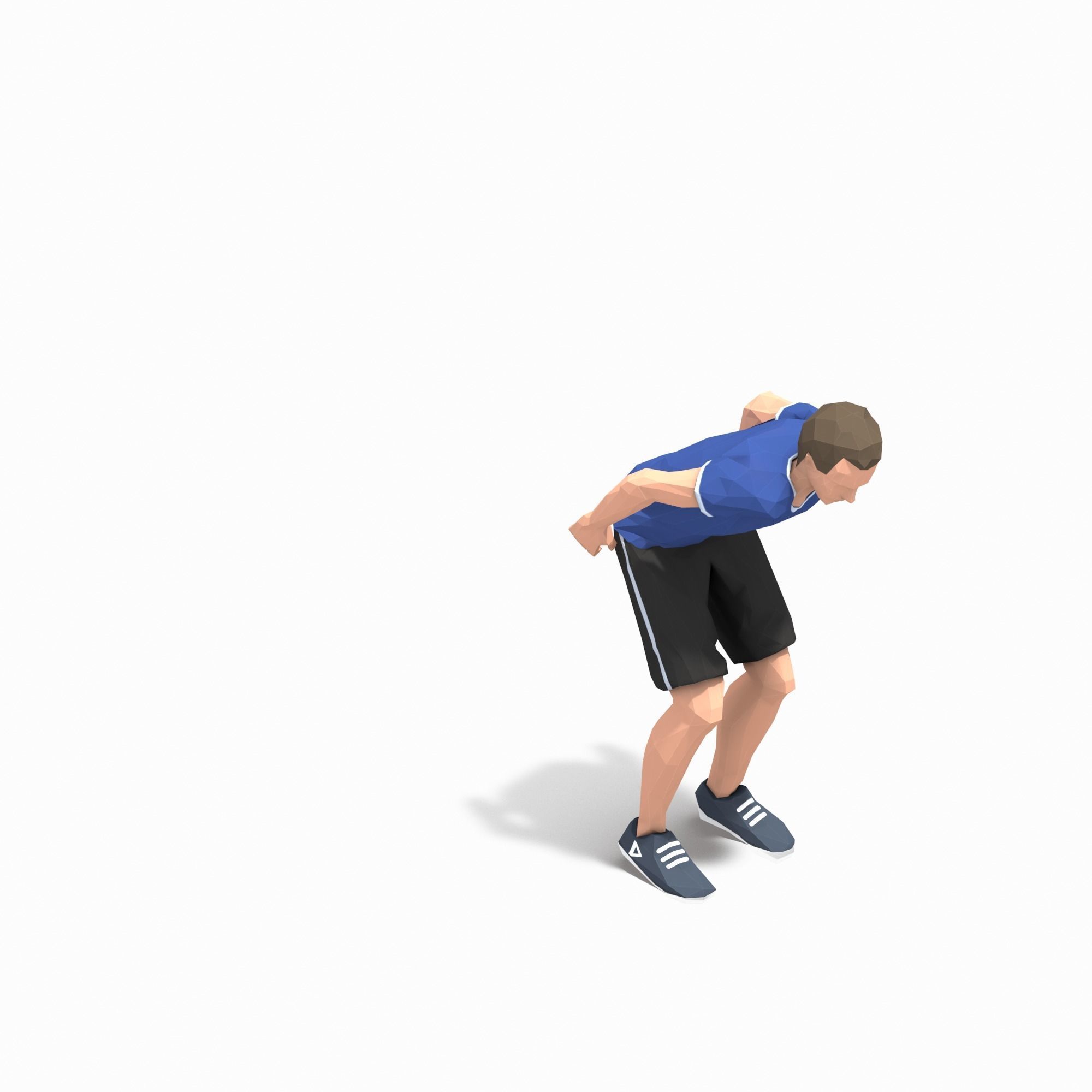 side jump Exercise Man Animation Low-poly 3D model_1
