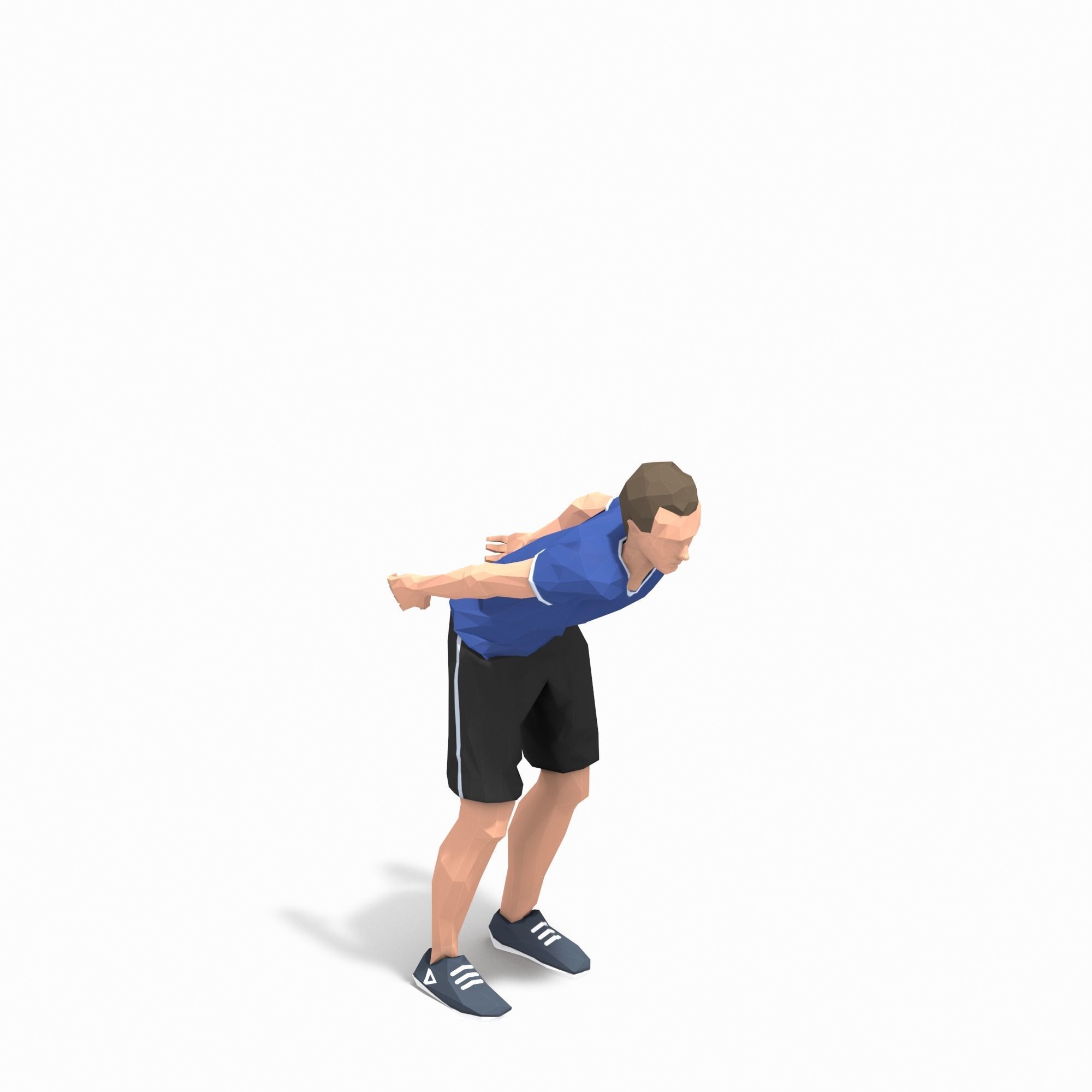 side jump Exercise Man Animation Low-poly 3D model_4