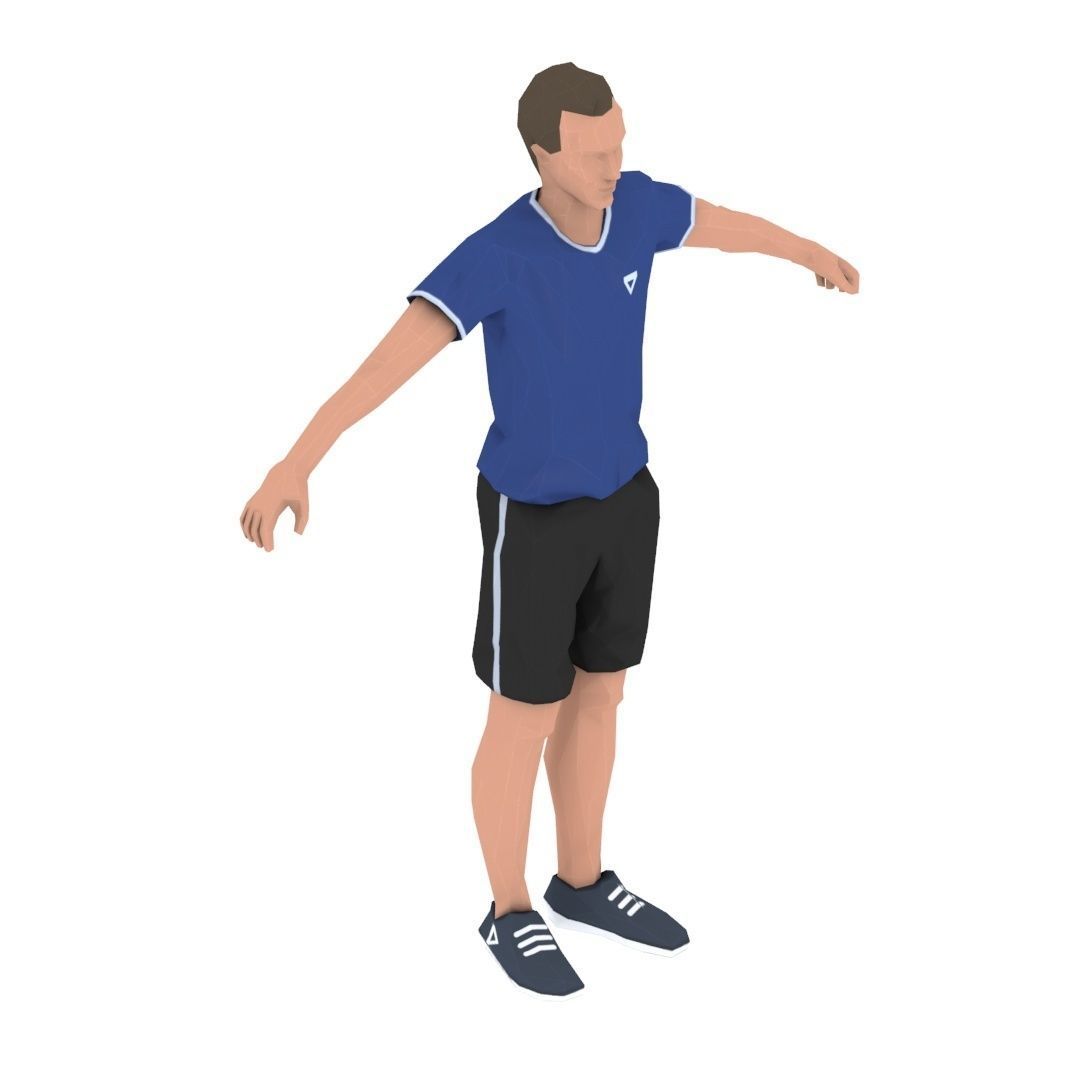 side jump Exercise Man Animation Low-poly 3D model_14
