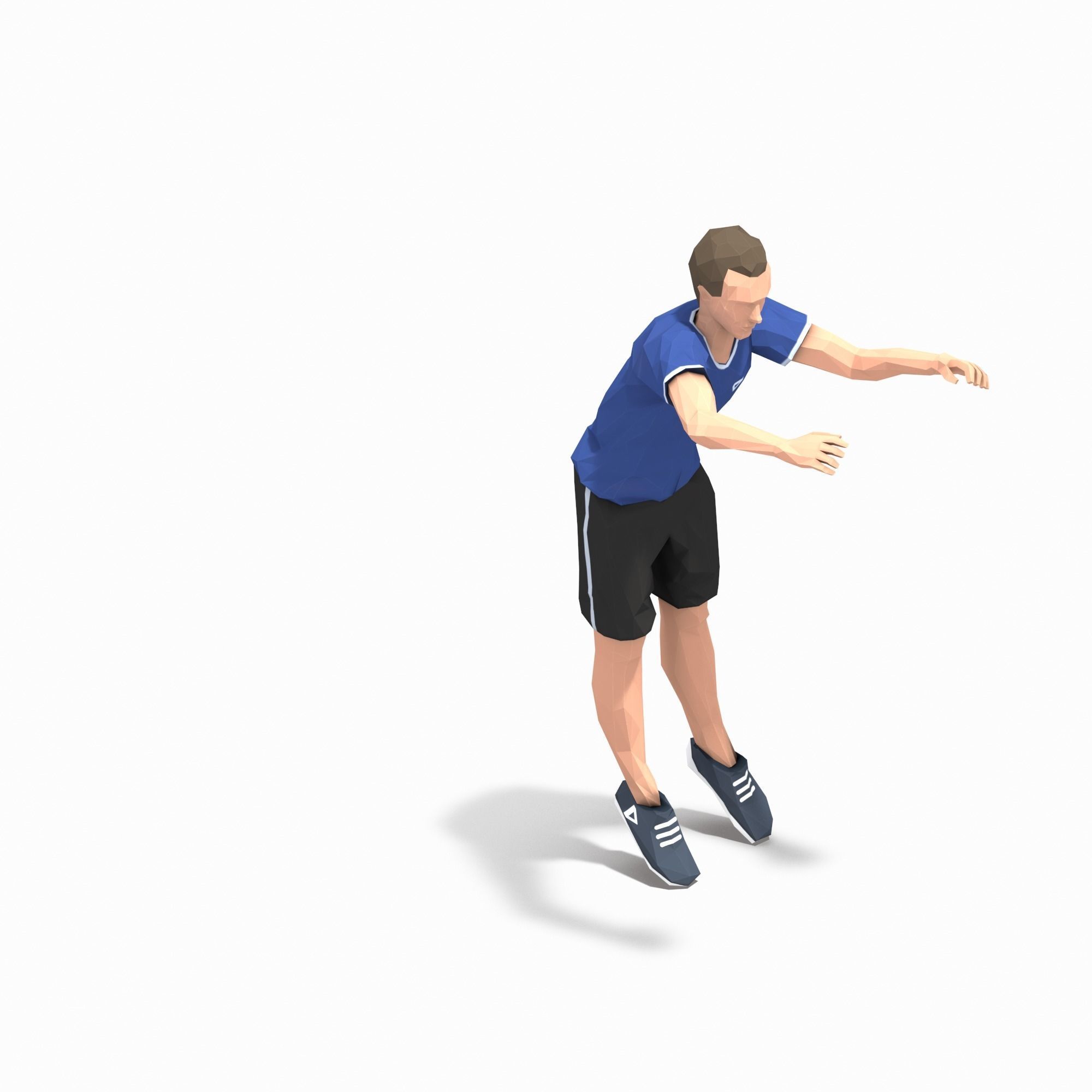 side jump Exercise Man Animation Low-poly 3D model_2