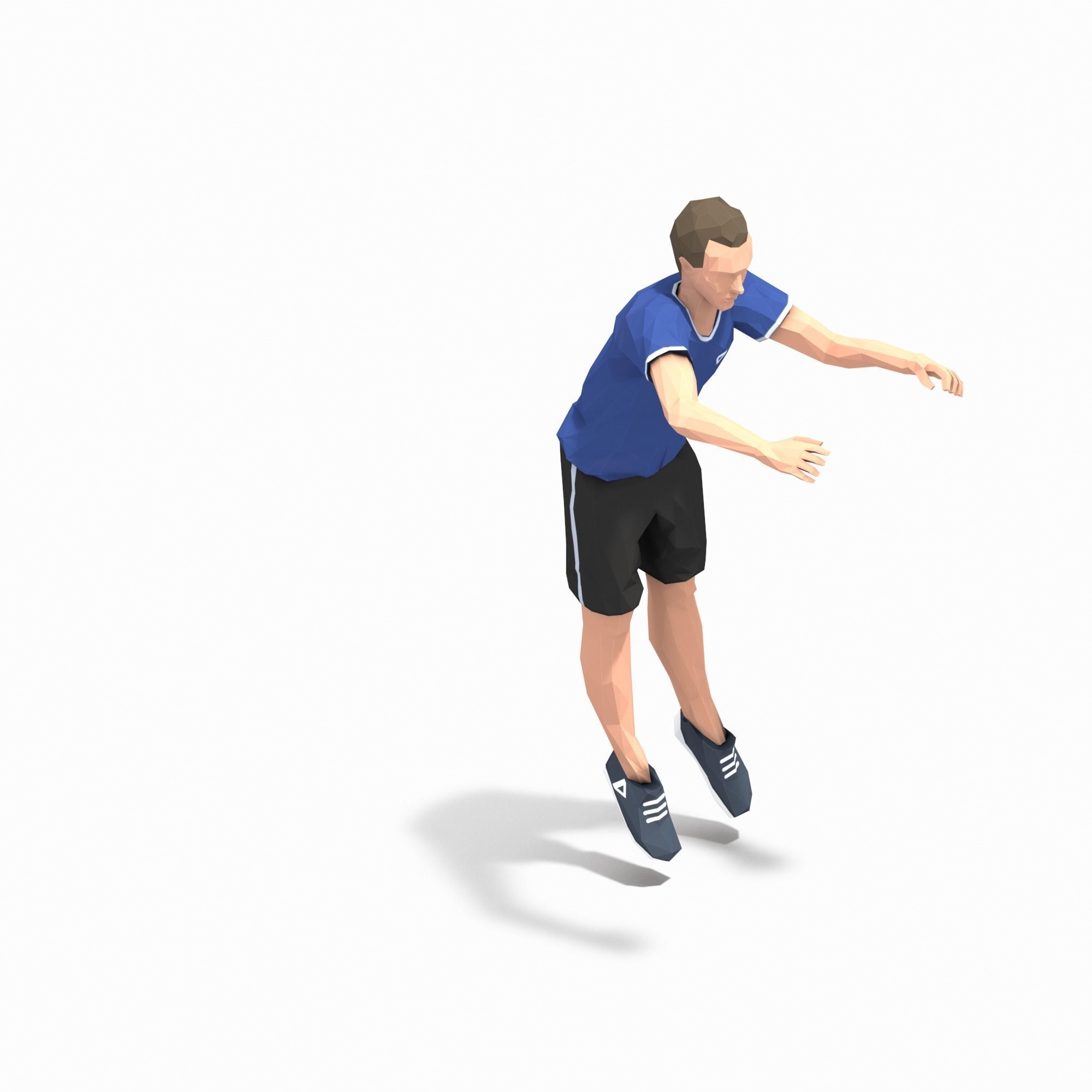 side jump Exercise Man Animation Low-poly 3D model_6
