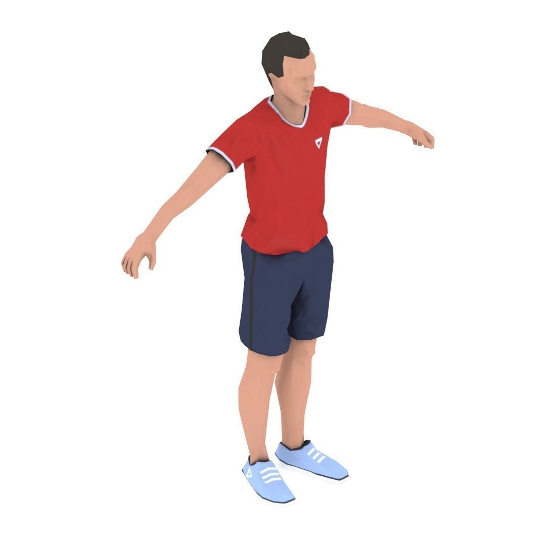 side jump Exercise Man Animation Low-poly 3D model_12
