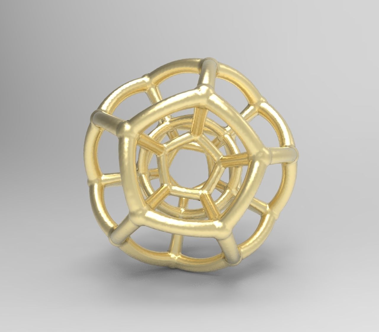 4d Hypersphere Bead - Abstract Math Art Pendant 3D Model 3D print model_3