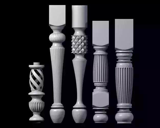 5 Baluster set of different pillars