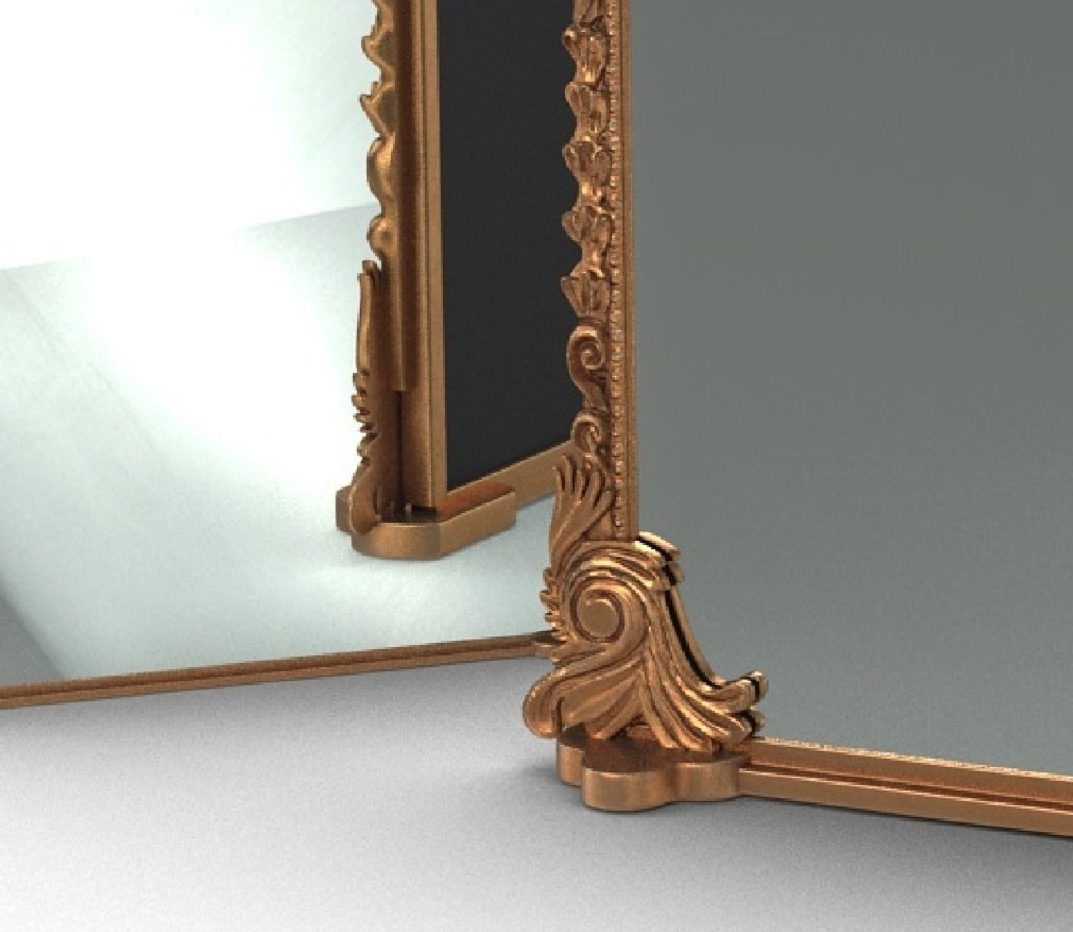 Gleaming Primrose Mirror Antique 3D model_1