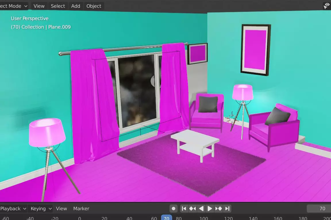 Interior Sofa lamp window 3D model