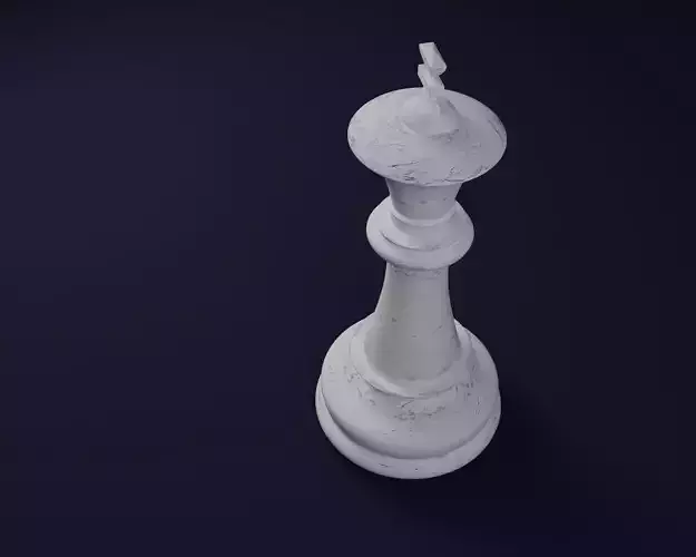 3d high poly chess king model made in blender