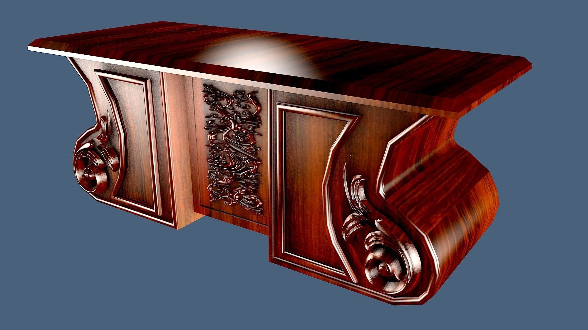 CLASSIC OFFICE TABLE 3D model_1