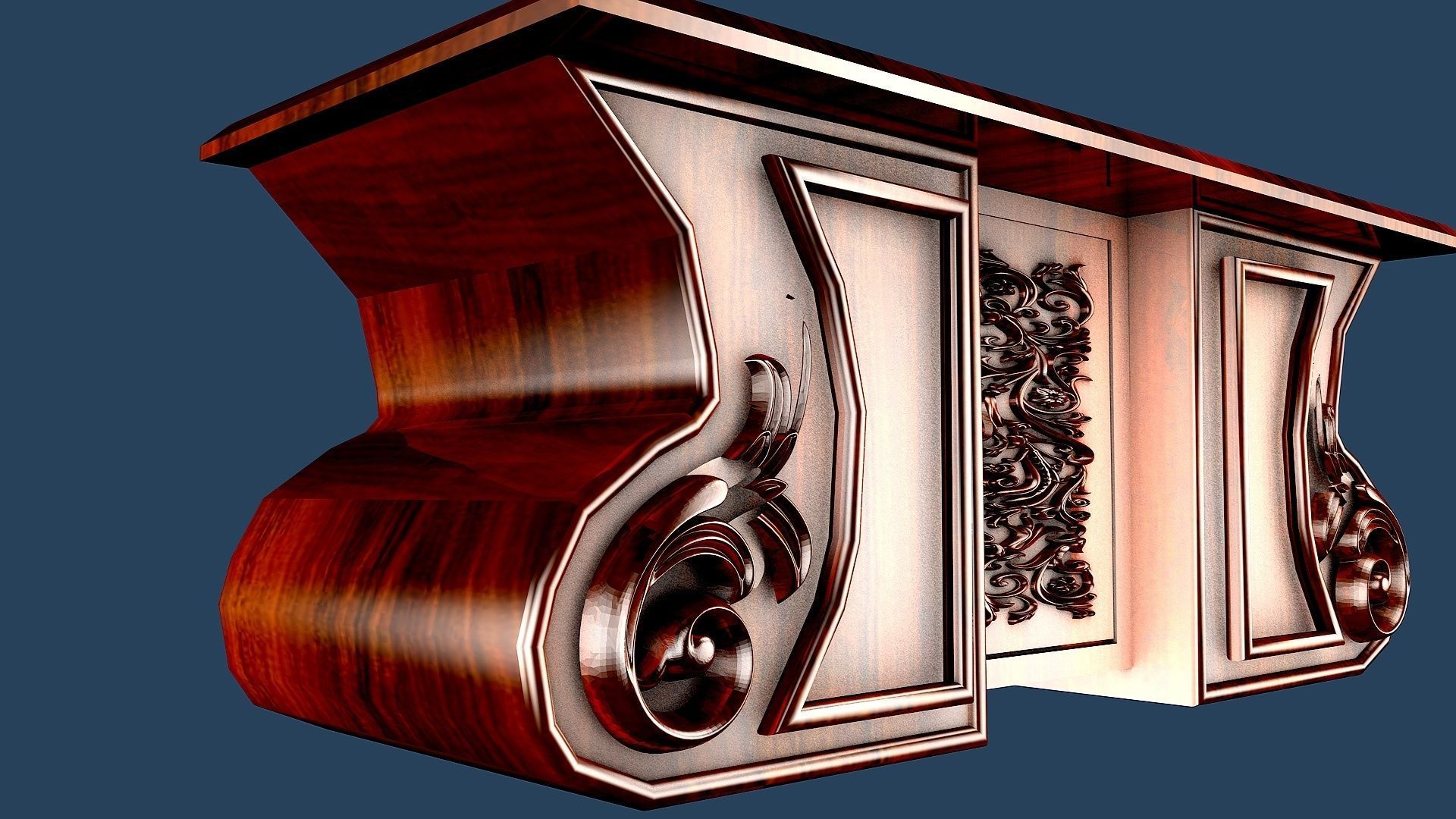 CLASSIC OFFICE TABLE 3D model_4