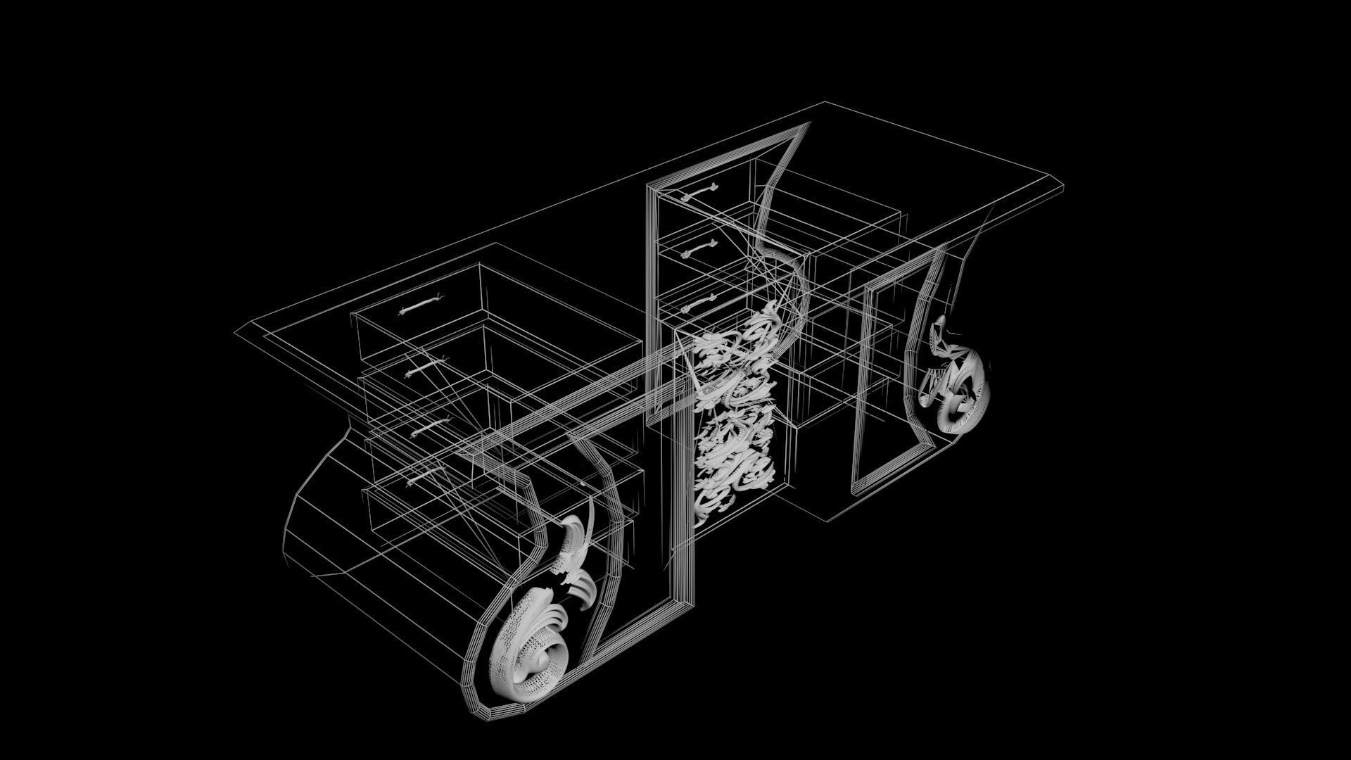 CLASSIC OFFICE TABLE 3D model_5