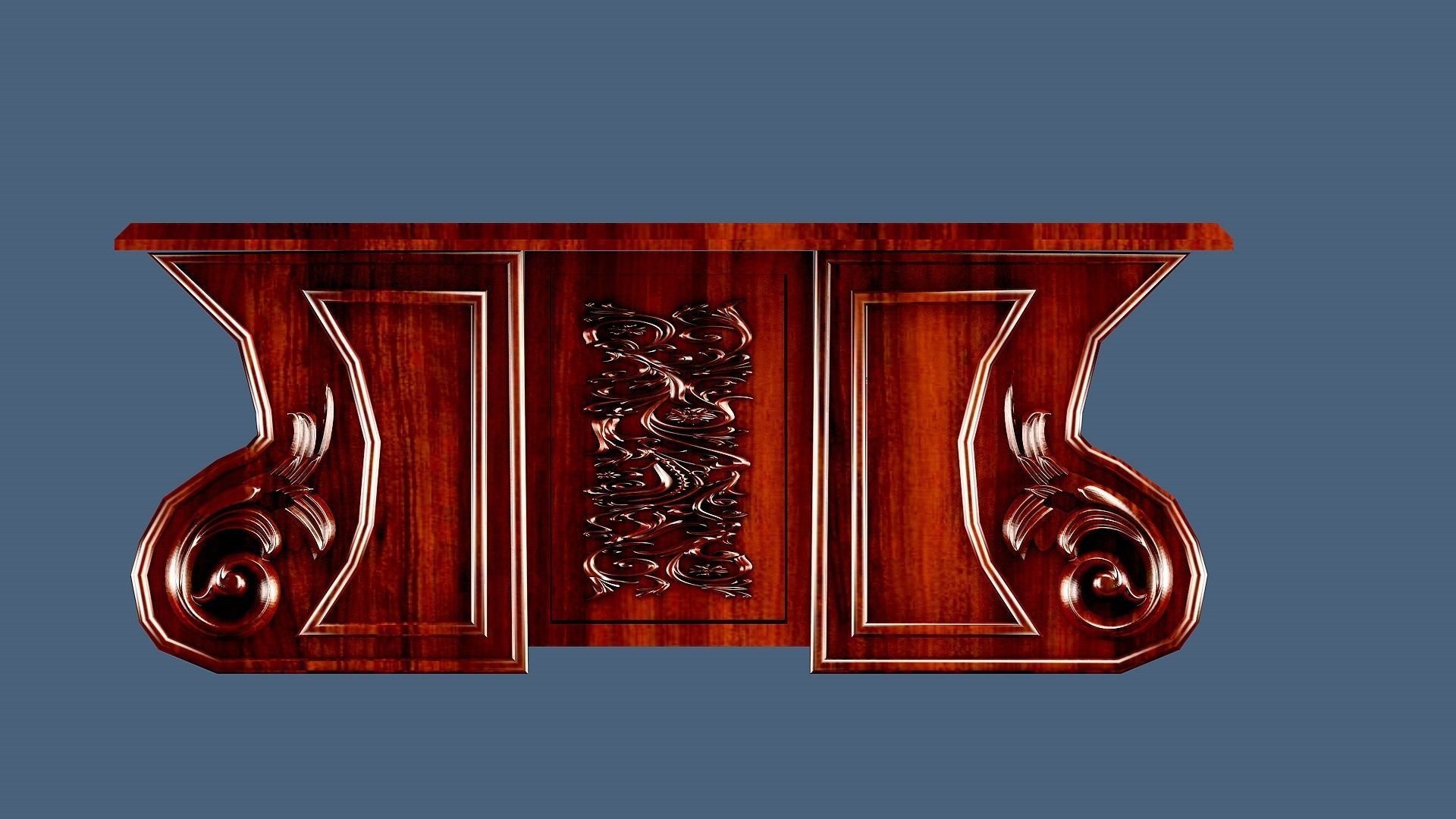 CLASSIC OFFICE TABLE 3D model_2