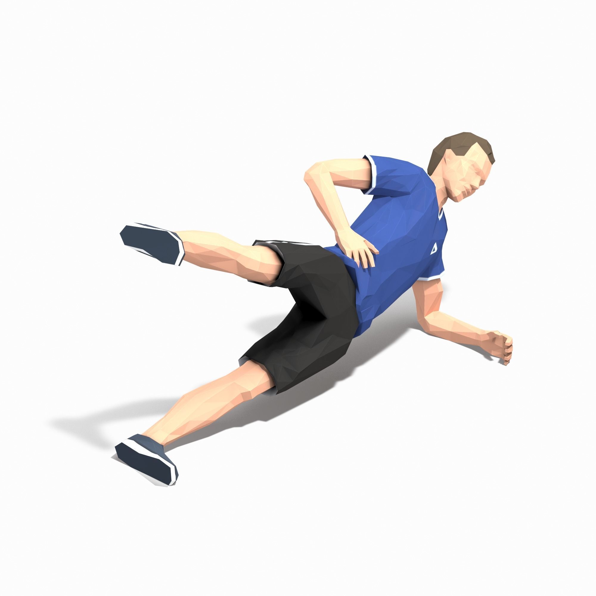 Side Plank With Leg Raise Exercise Man Animation Low-poly 3D model_3