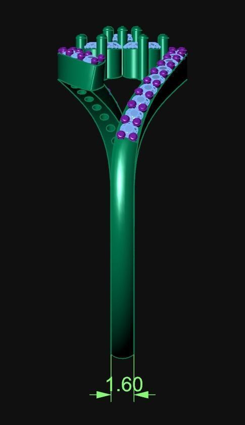 Diamond Jewelry Ring 3D print model_5