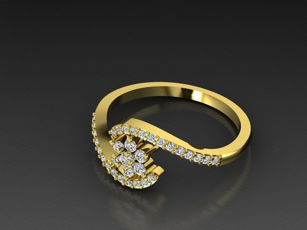 Diamond Jewelry Ring 3D print model_12