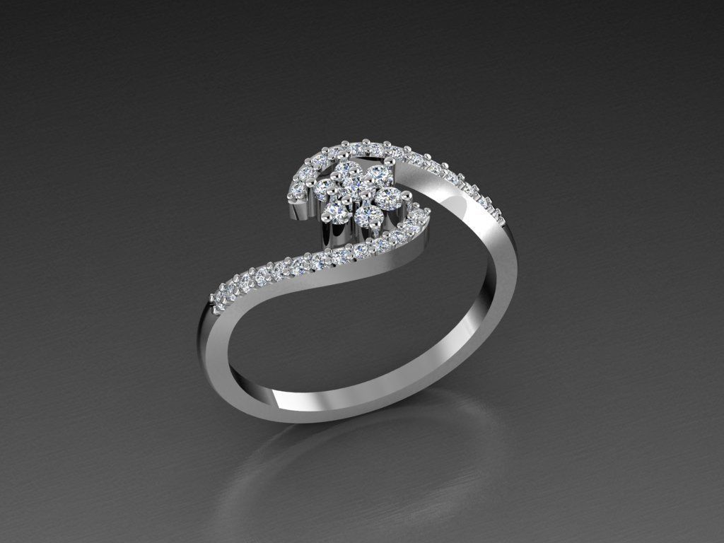 Diamond Jewelry Ring 3D print model_9