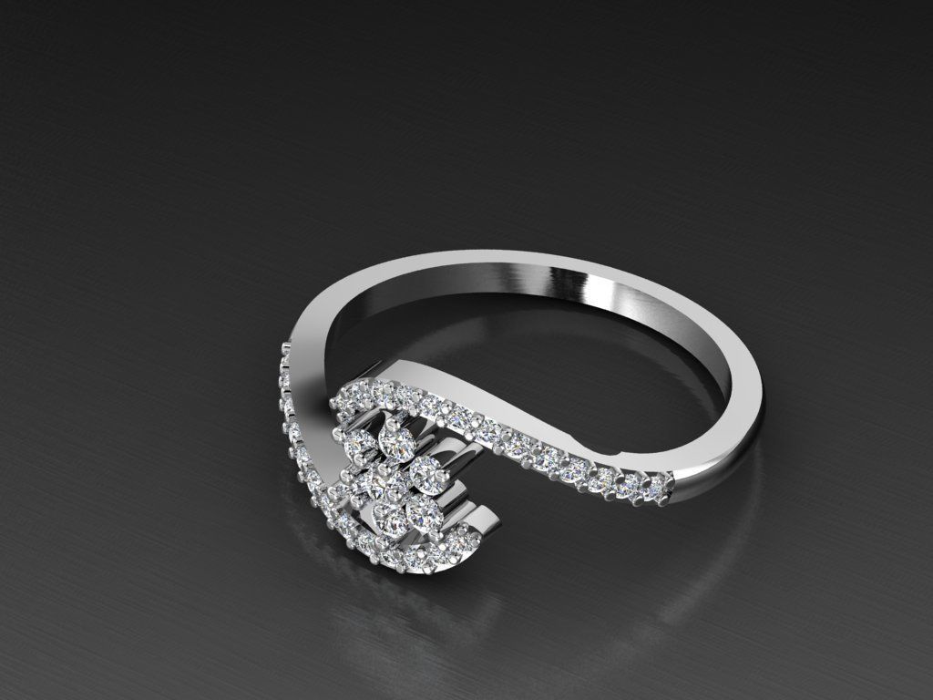 Diamond Jewelry Ring 3D print model_2