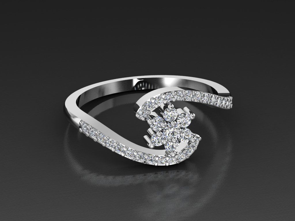 Diamond Jewelry Ring 3D print model_10