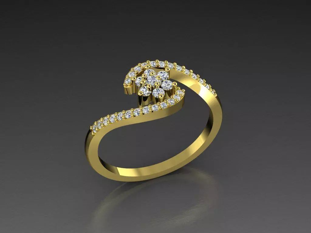 Diamond Jewelry Ring 3D print model_0
