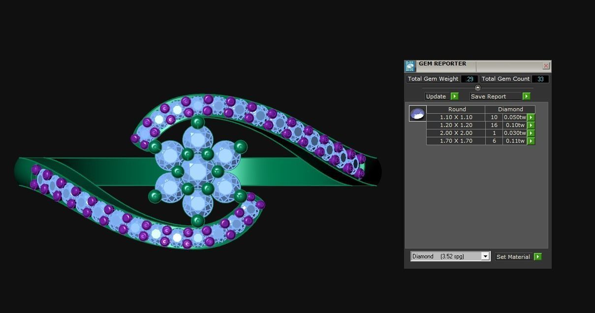 Diamond Jewelry Ring 3D print model_3