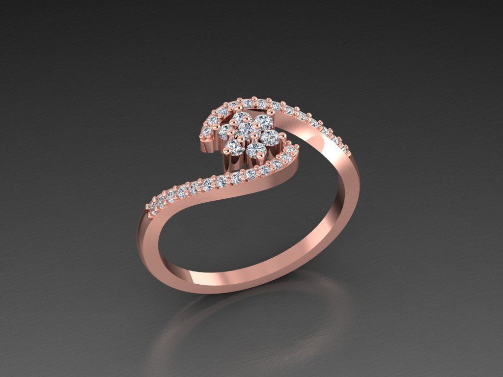 Diamond Jewelry Ring 3D print model_7