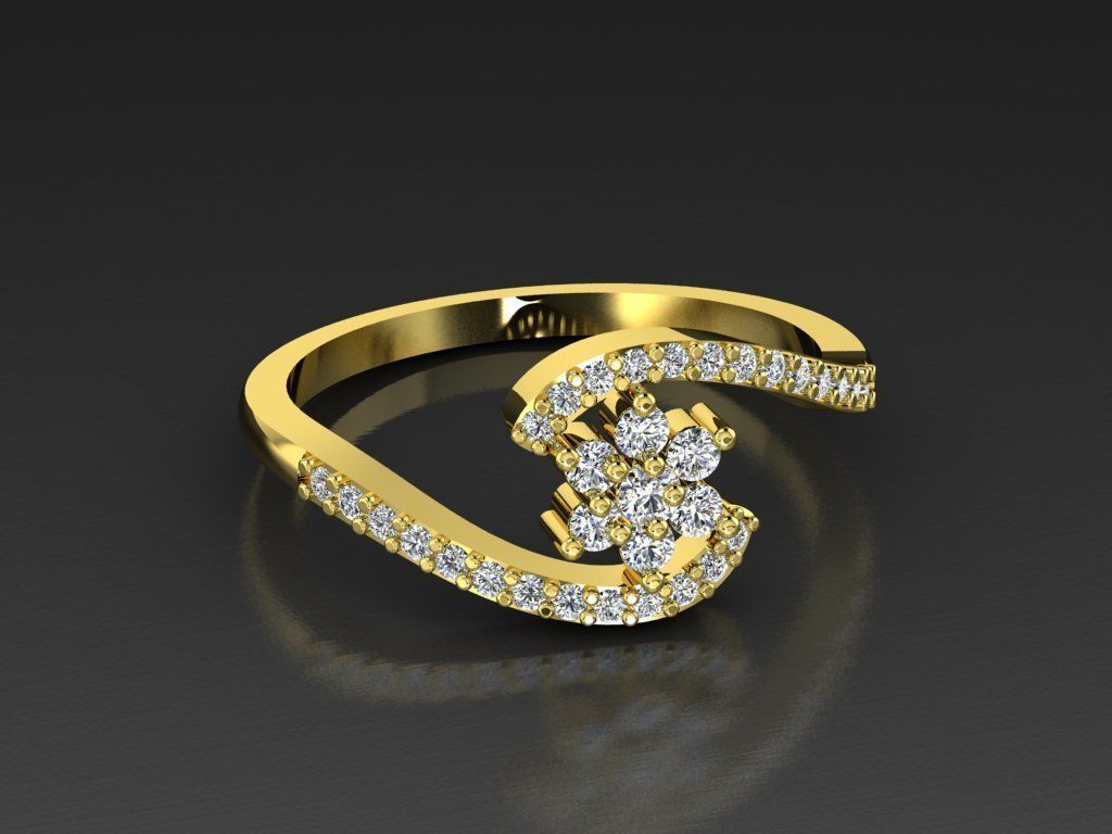 Diamond Jewelry Ring 3D print model_11