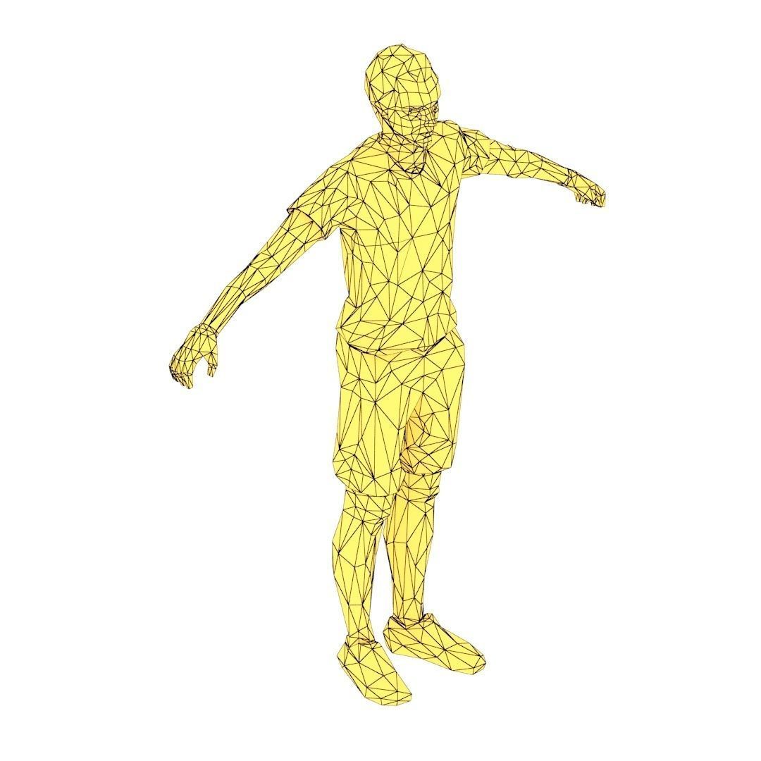 Jumping Squats Exercise Man Animation Low-poly 3D model_6