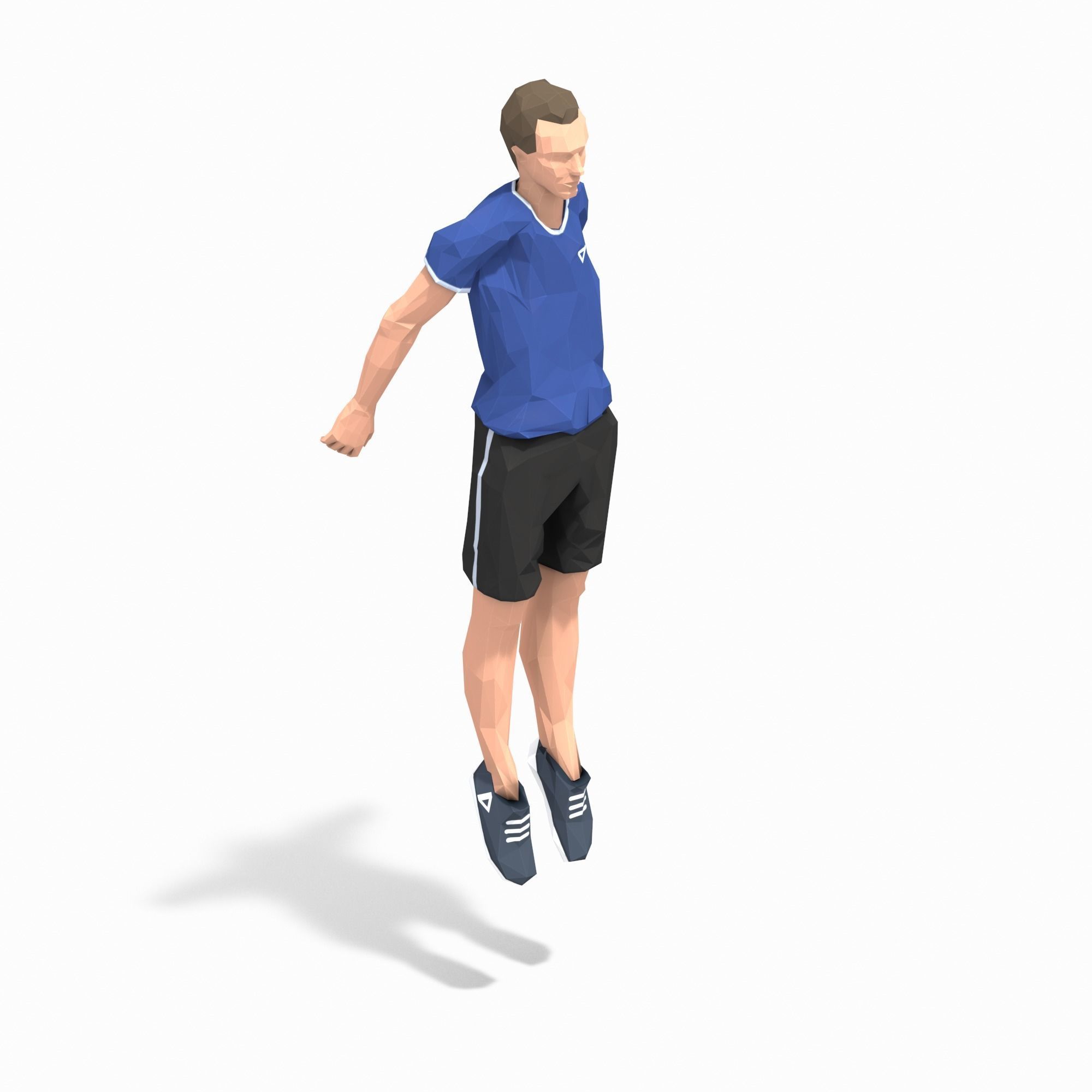 Jumping Squats Exercise Man Animation Low-poly 3D model_3