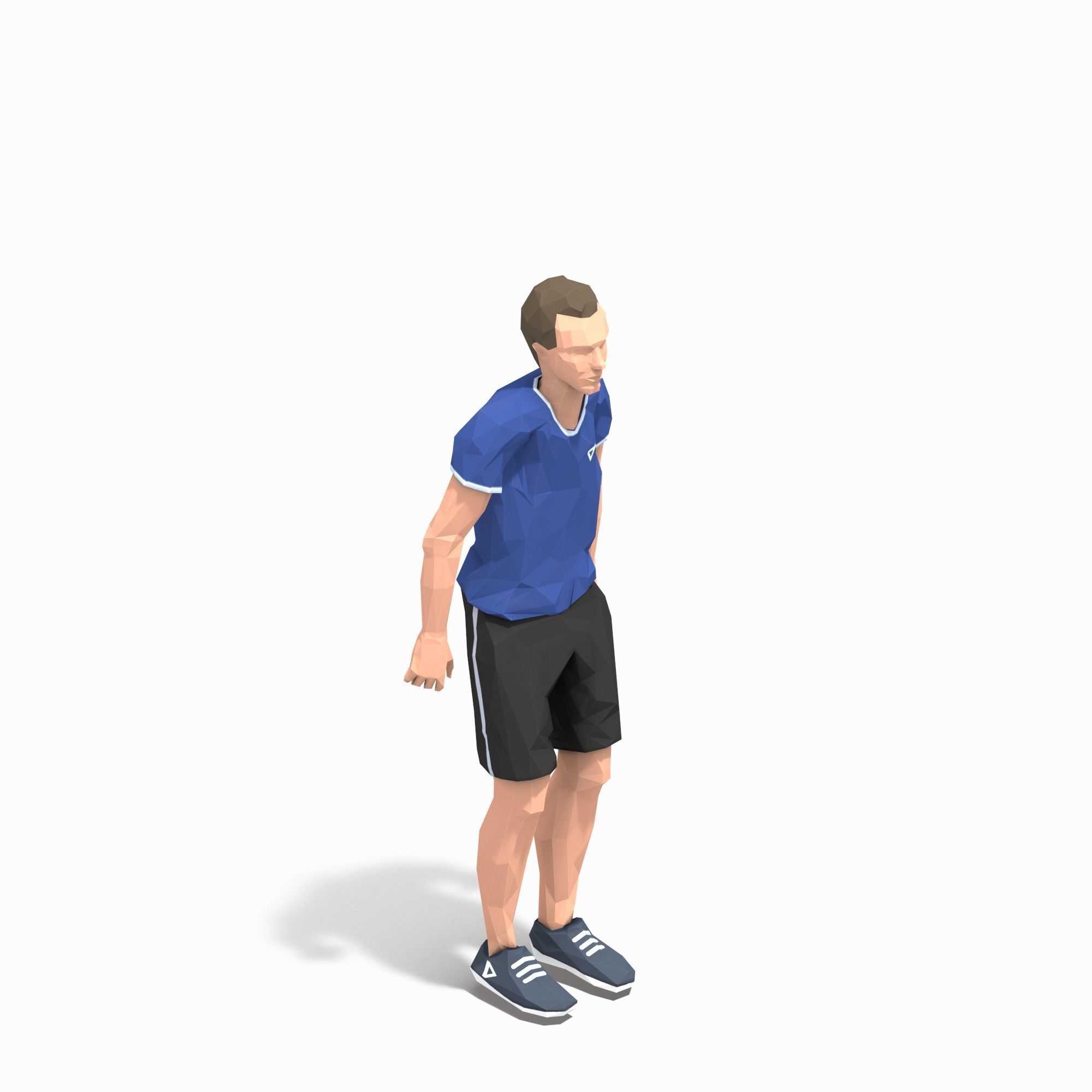 Jumping Squats Exercise Man Animation Low-poly 3D model_2