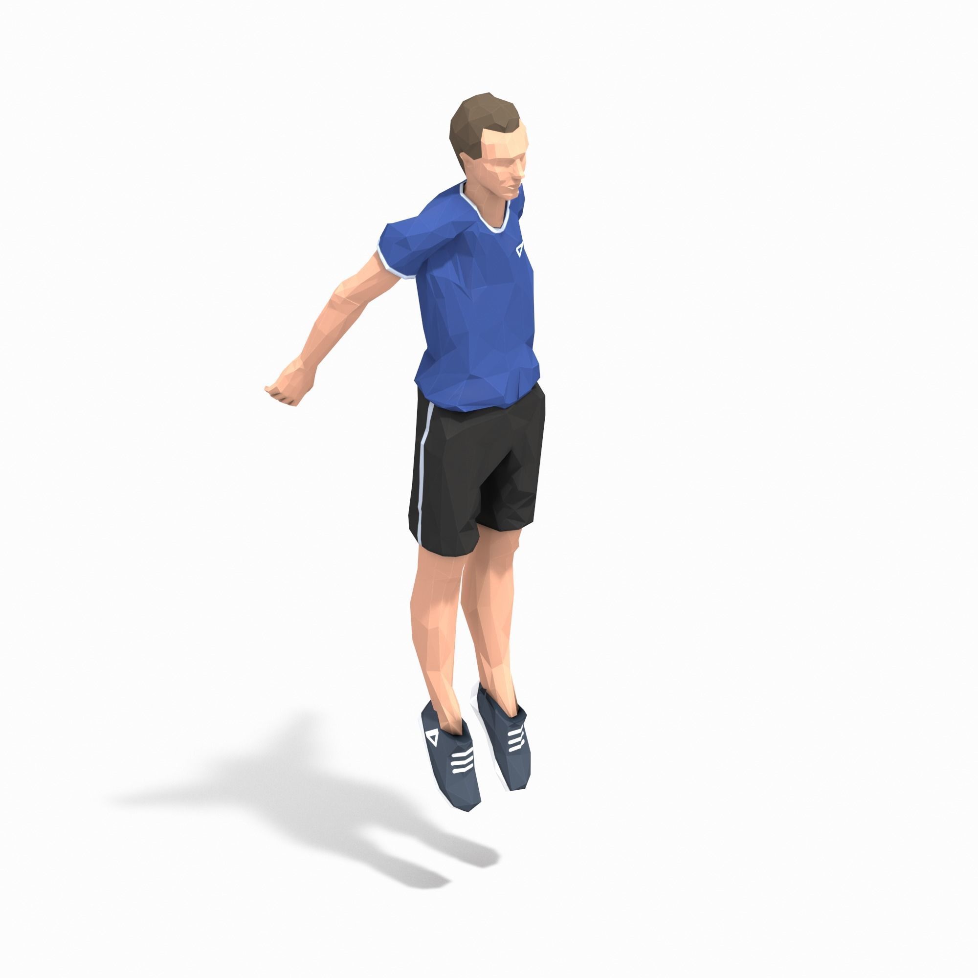 Jumping Squats Exercise Man Animation Low-poly 3D model_4