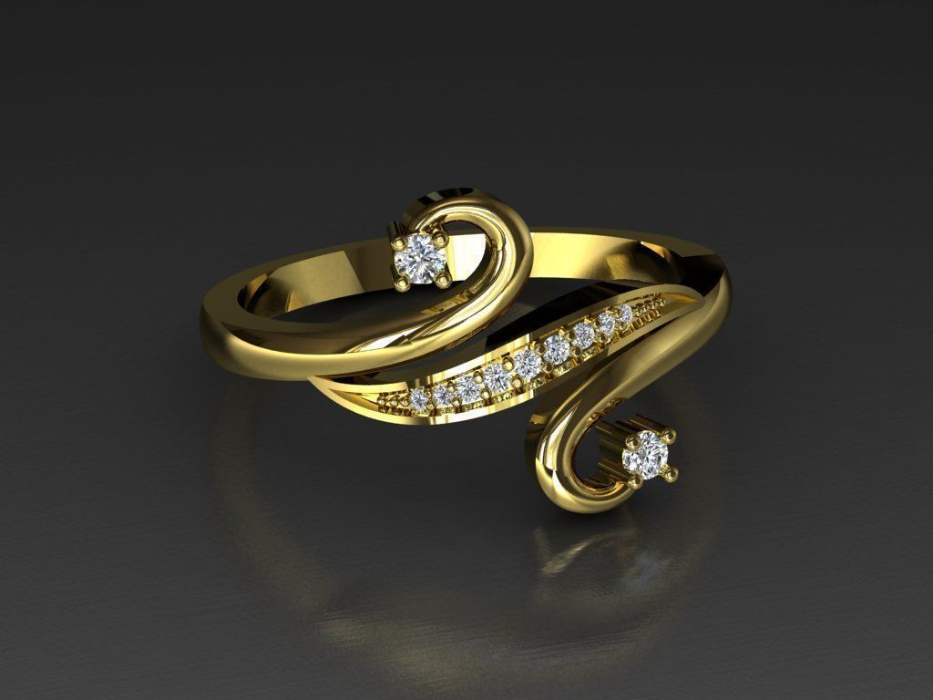 Diamond Jewelry Ring  3D print model_11