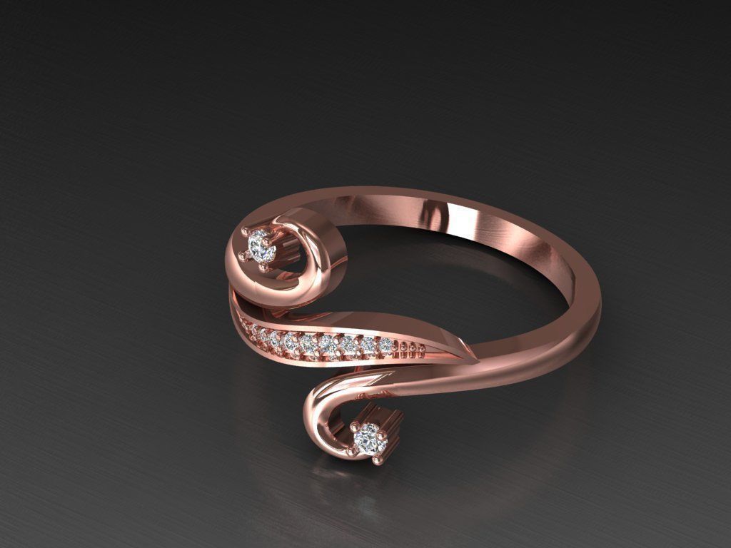 Diamond Jewelry Ring  3D print model_8