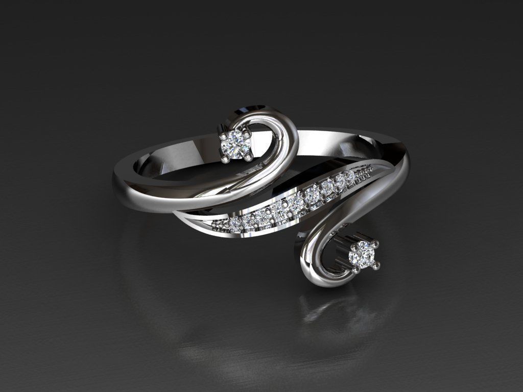 Diamond Jewelry Ring  3D print model_10