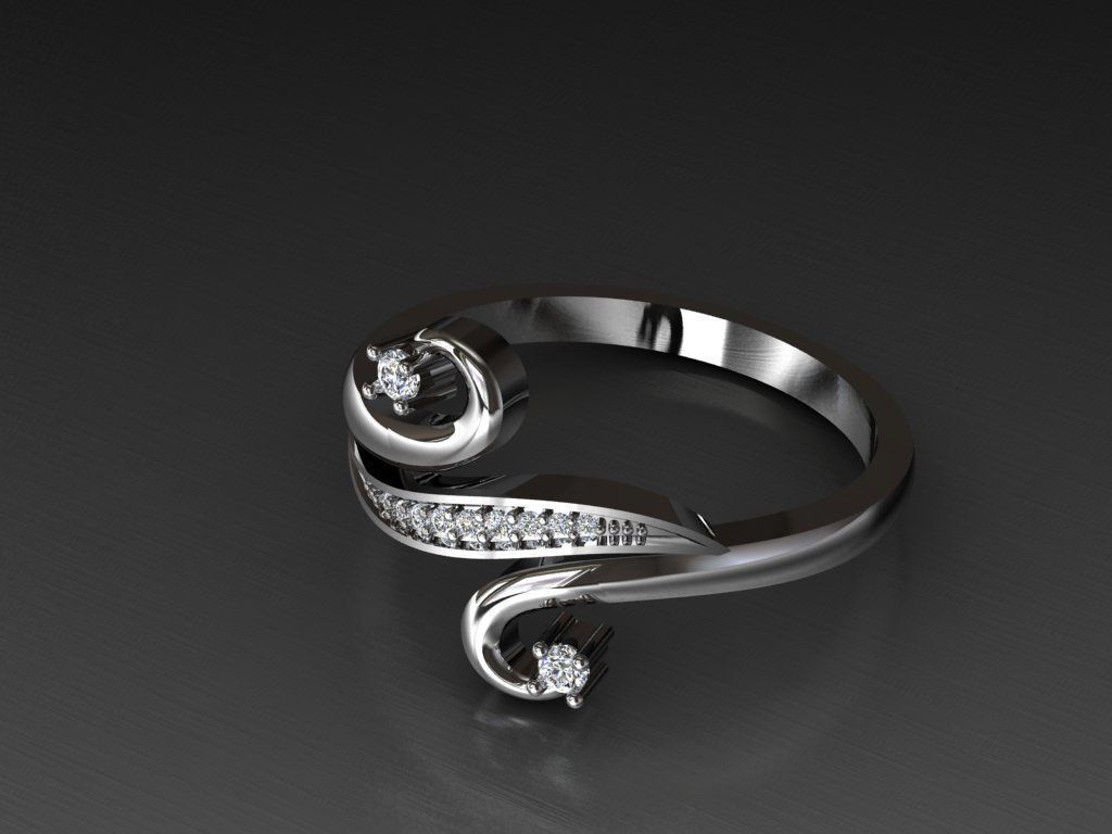 Diamond Jewelry Ring  3D print model_2