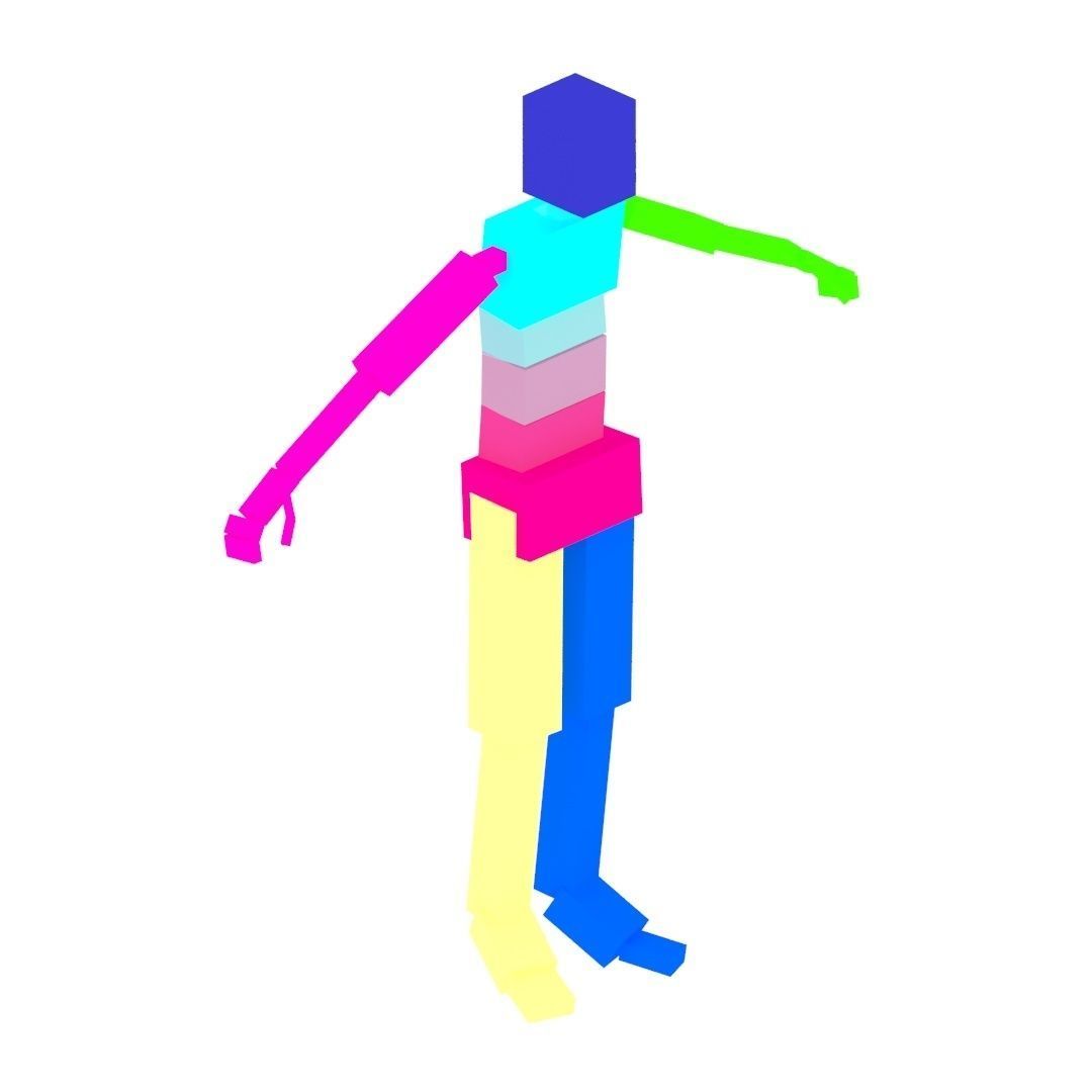 single leg raiser Exercise Man Animation Low-poly 3D model_15