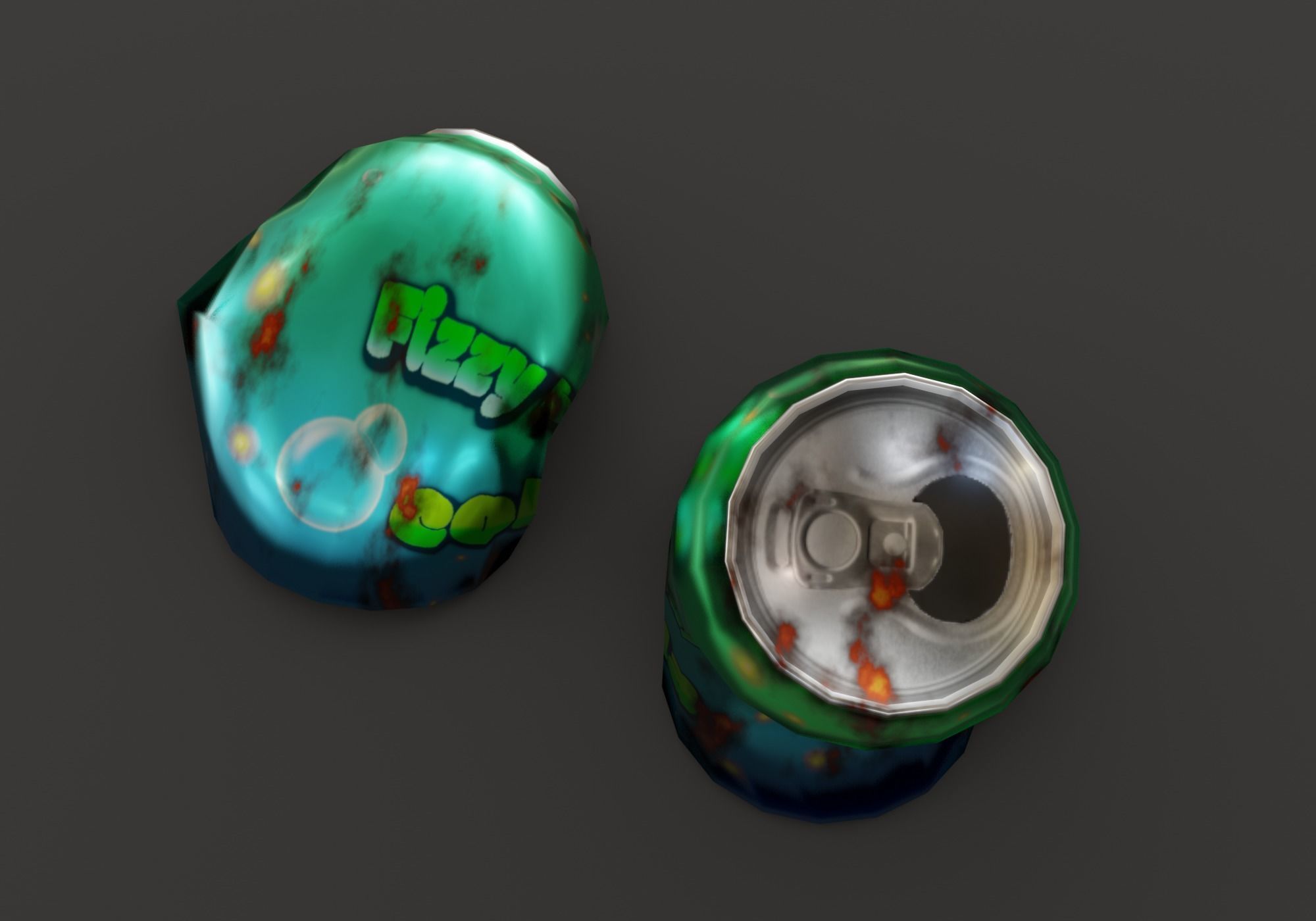 Trash Bin Low-poly 3D model_6