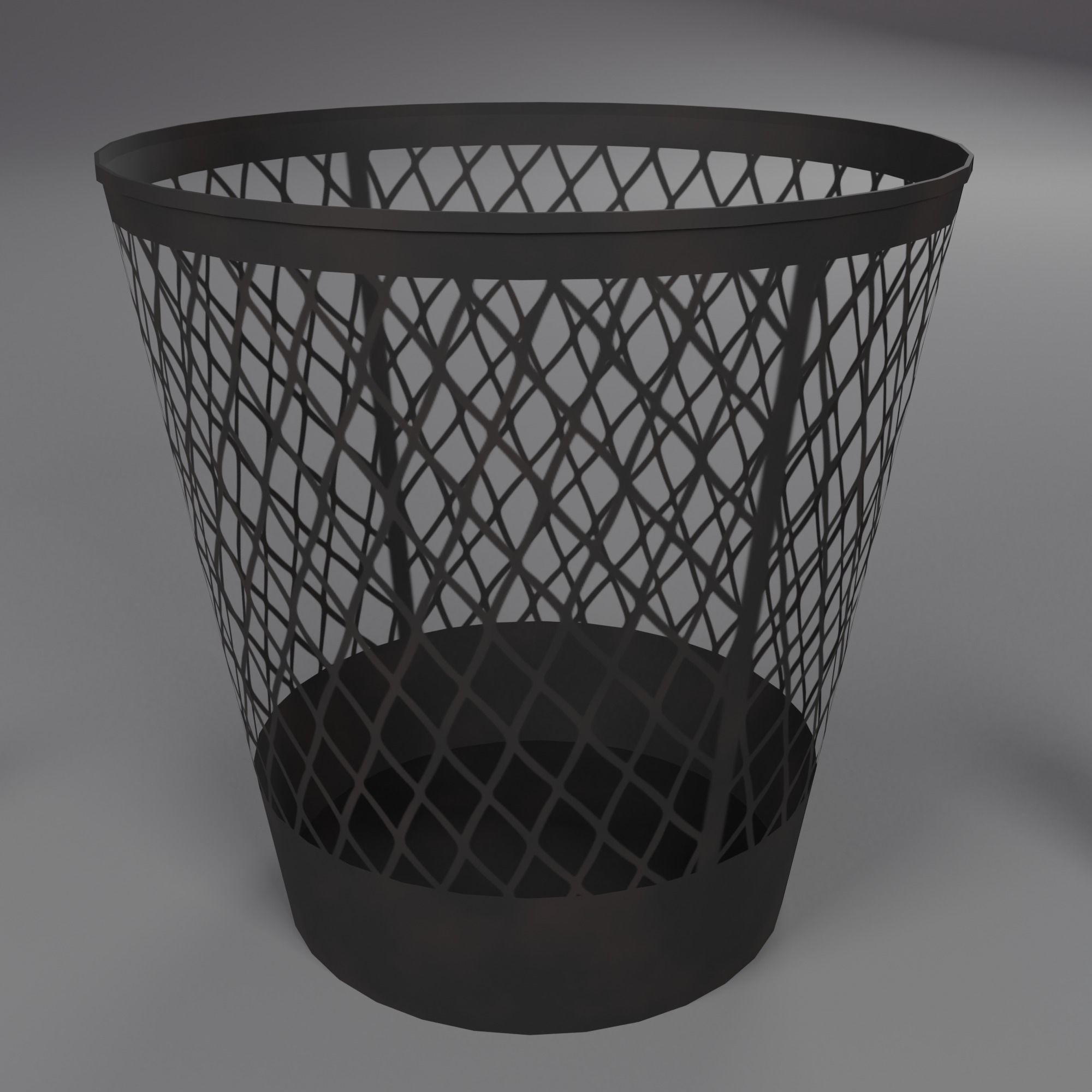 Trash Bin Low-poly 3D model_3