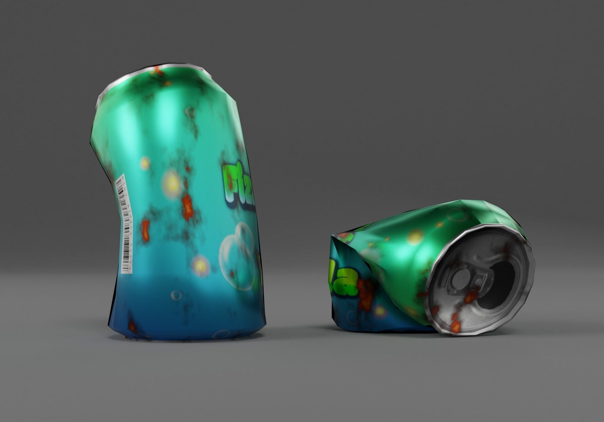 Trash Bin Low-poly 3D model_5