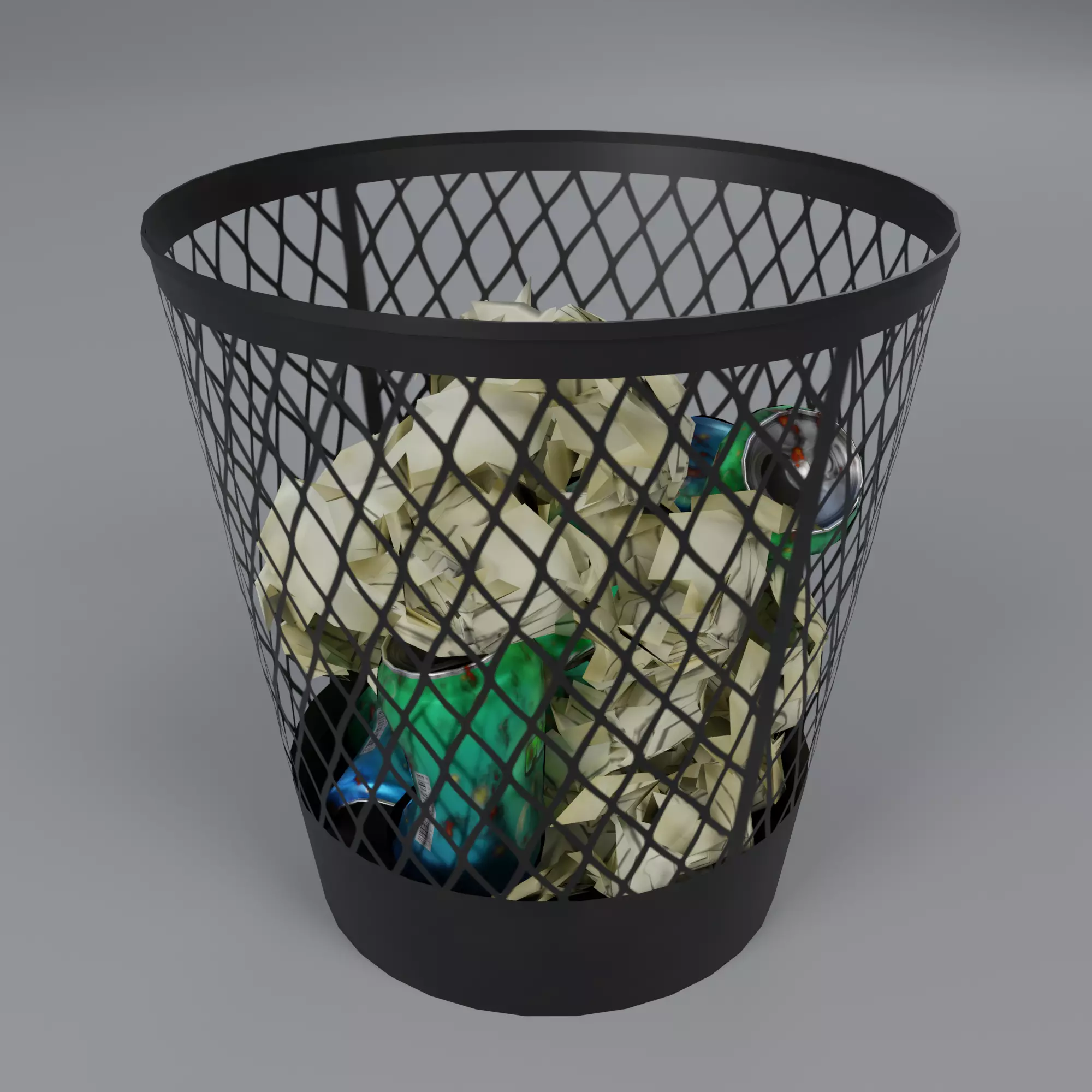 Trash Bin Low-poly 3D model_0