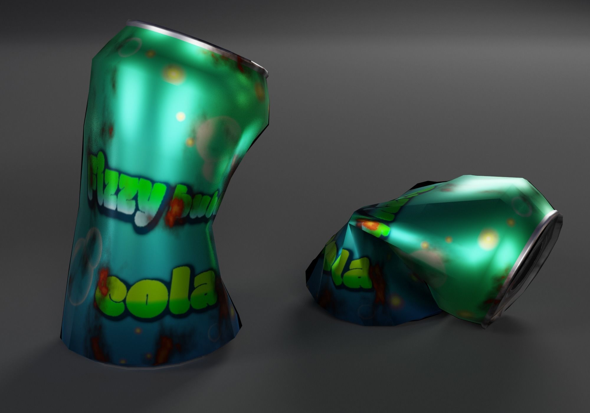 Trash Bin Low-poly 3D model_4