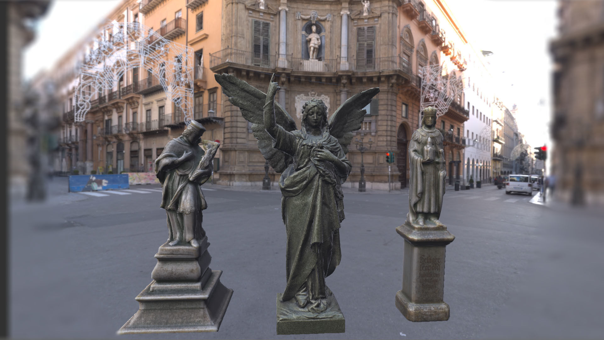 Statues of saints and angels Low-poly 3D model_4