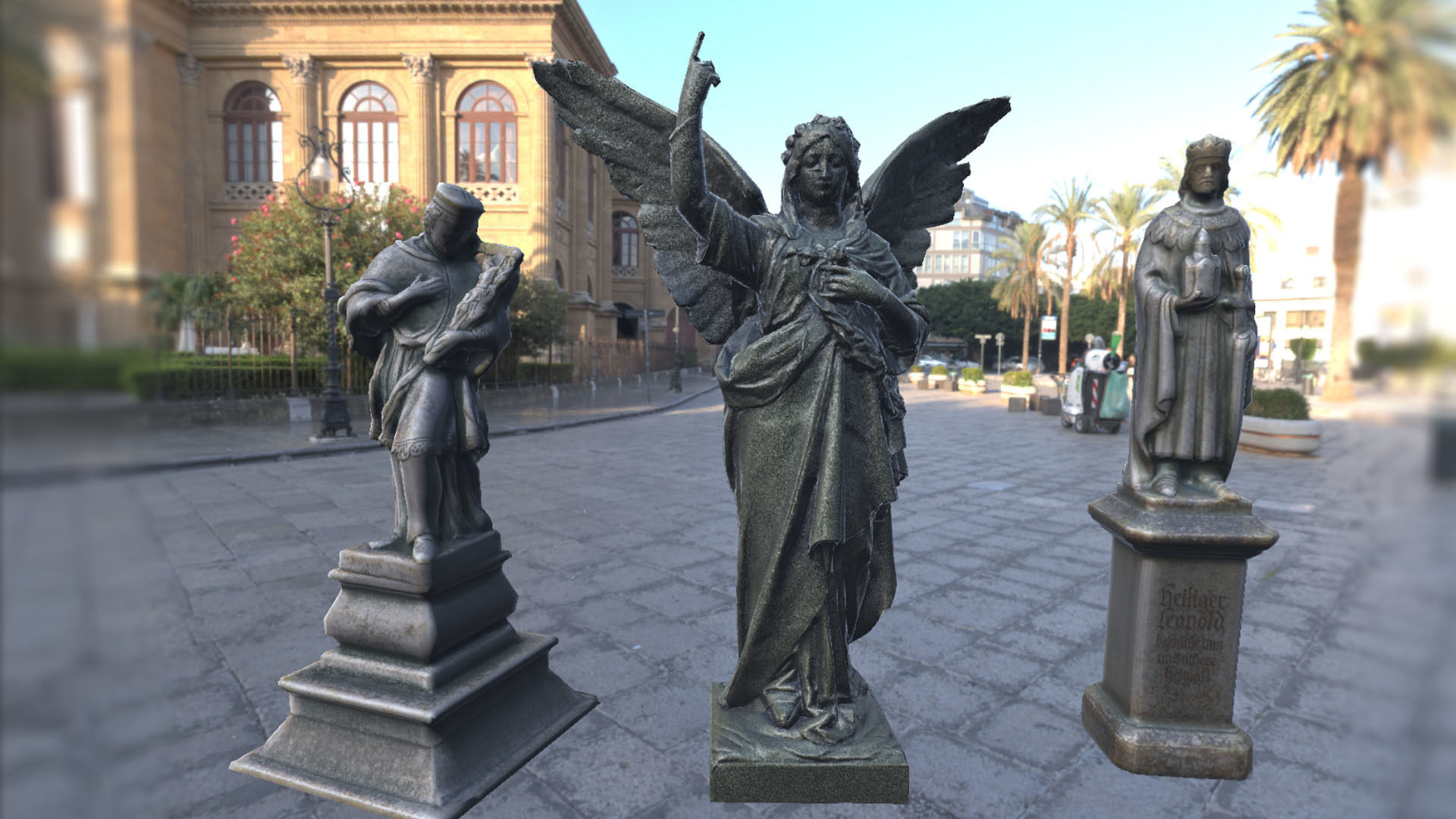 Statues of saints and angels Low-poly 3D model_7