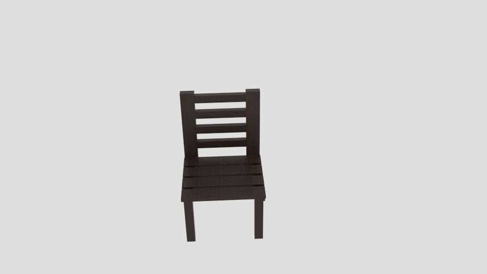  Chair Wood Low-poly 3D model_3