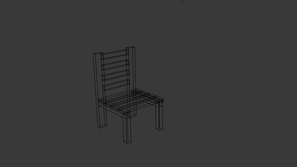  Chair Wood Low-poly 3D model_5