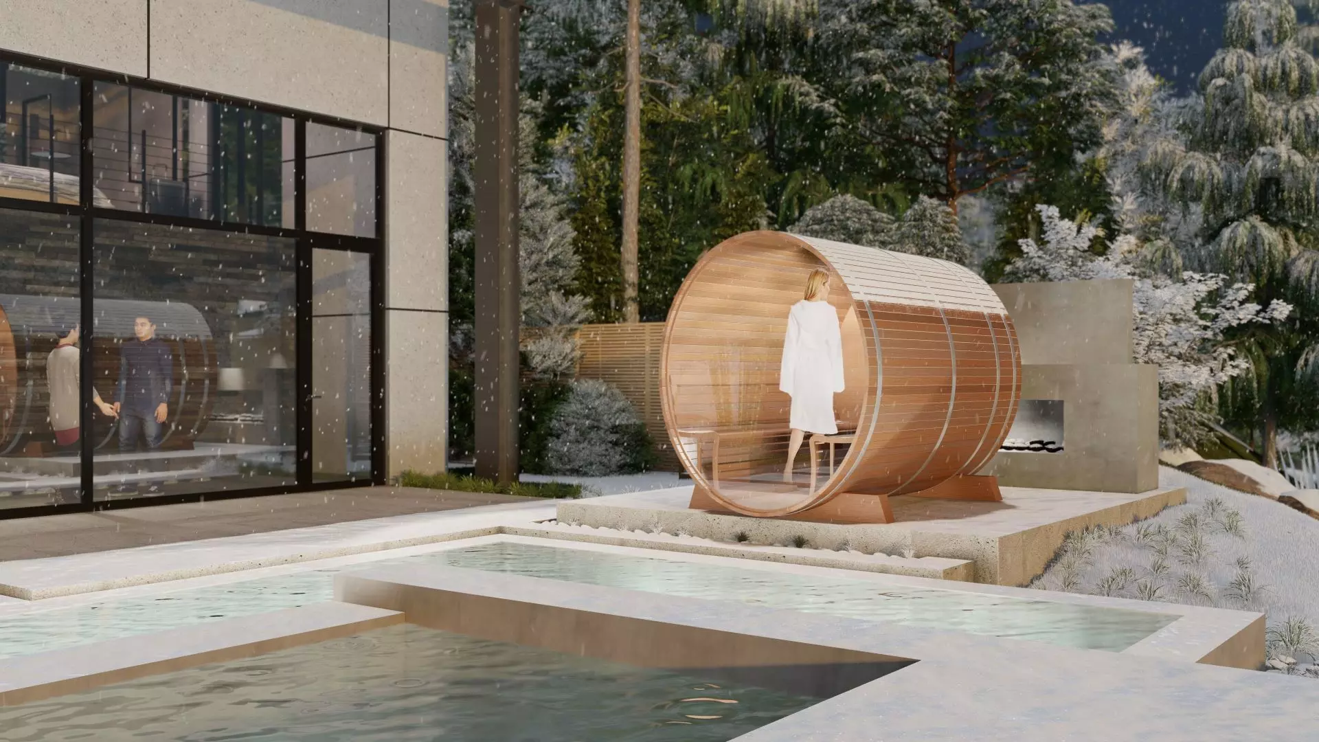 Barrel Sauna 3D model_0