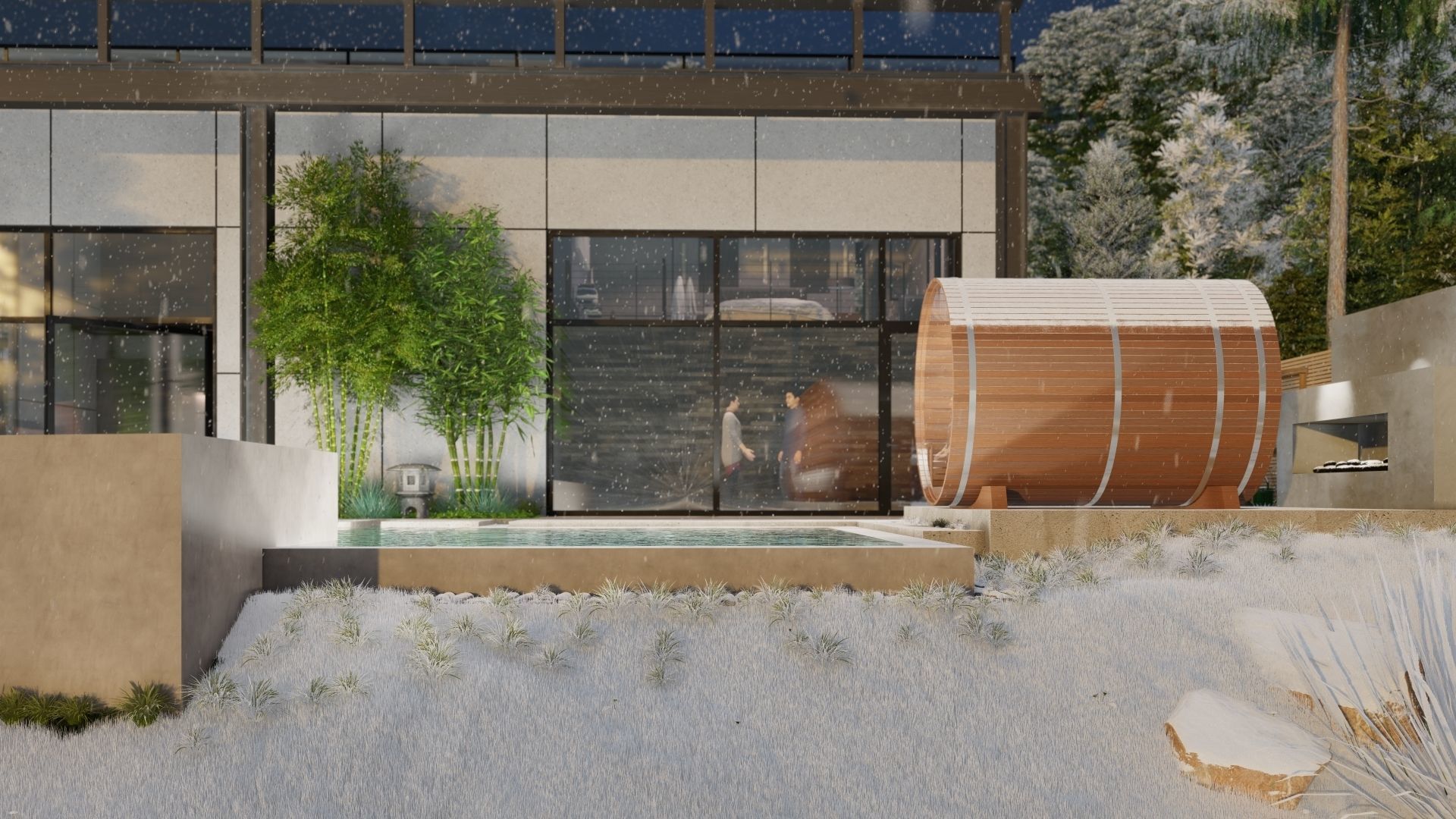 Barrel Sauna 3D model_4