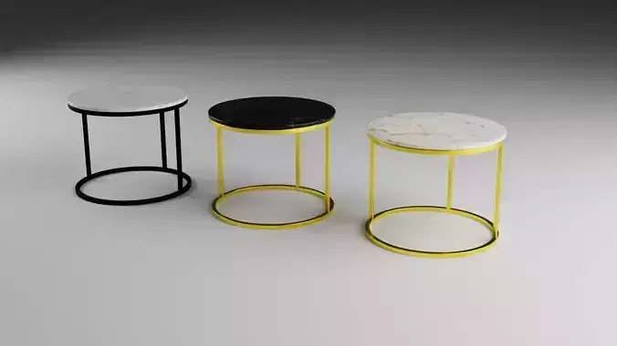 Round coffee table in loft style