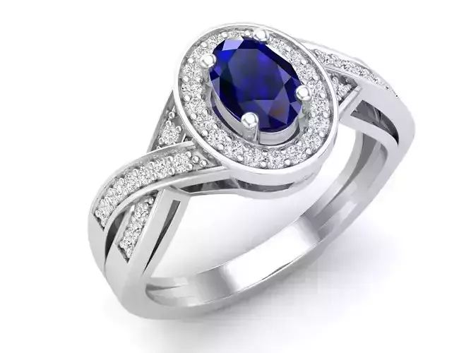 6 X 4 ovel and round Diamond ring for woman