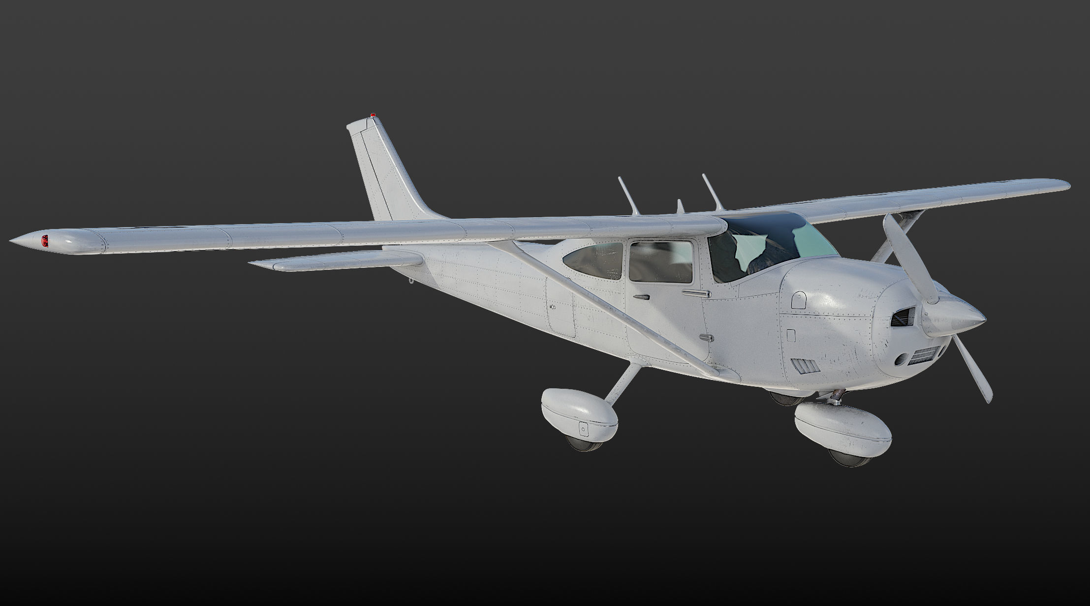 Ultralight Airplane Cessna 182 Skylane Low-poly 3D model_13
